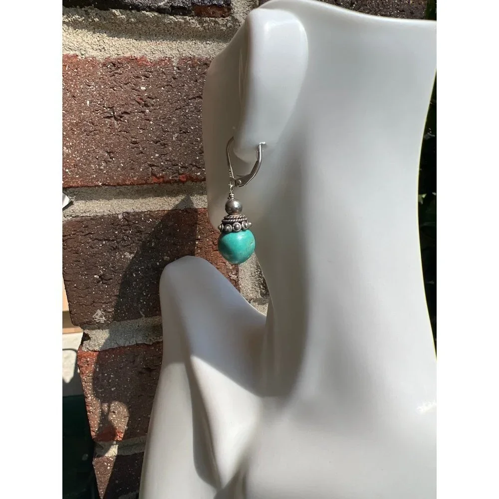 Turquoise And Sterling Silver Earrings